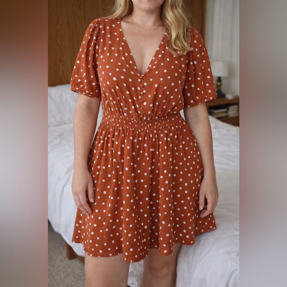 Madewell Rust Polka Dot Dress – Size XL